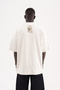 Men's Label Detailed Printed Interlock Oversize T-Shirt Space Gray - 7