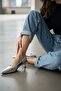 Margaret Silver Women's (3 cm Heeled) Pointed Toe Short Kitten Heel Shoes - 6
