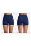 Cobalt Blue Navy Blue Stretch Fabric Women's Training Shorts Fit Cut Running Shorts - 2