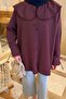 Baby Collar Lace Detailed Shirt Plum - 3