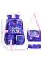 Korean Kawai Mor Stitch Themed Girls' Primary School Bag Thermal Lunch Bag and Pencil Case Set
