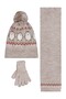 6-18 Months Scarf, Beanie and Glove Set - Beige