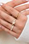 Women's Vip Combination Ring Set 3 Pieces Gold Color Elegant Model - 3