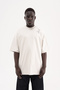 Men's Label Detailed Printed Interlock Oversize T-Shirt Space Gray