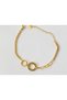 Steel Bracelet with Round Gold-Colored Steel Bracelet in the Middle