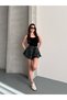 Palazo Relaxed Comfortable Wide Denim Jeans Shorts with Stones - 4