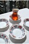Set of 6 Porcelain Tea Plates with Ethnic Vintage Tile Motif, 10 cm - Ahura - 3