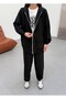 Hooded Zipper Jacket, Printed Underwear, and Comfortable Pants Three-Piece Set - 4