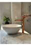 Copper Bronze Bowl Sink Faucet Slim Round Design Bronze High Model Sink Fixture - 2