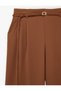 Wide-Leg Satin Trousers with Pile Detail, Pockets, and Belt - 6