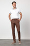 Brown Side Pocket Linen Slim Fit Linen Blend Jogger Pants 1003260169 - 4