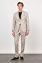 Beige Mono Collar Linen 6 Drop Slim Fit Half Lining 100% Linen Suit 1001260164