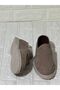 Beige Nubuck Leather Men's Loafer Shoes - 5