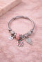Pink Elephant Figured Charm Bracelet – Cute and Sparkling Design with Colorful Stones