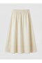 Elastic Waist Flared Jean Skirt (S6) - 7