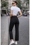 Women's Front and Back Stone Detailed Cropped Trousers - 2