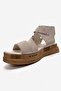 Lorentis Beige Suede Genuine Leather Double Buckle Women's Sandals - 6