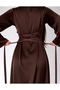Back Drawstring Zipper Dress Evening Gown - 3