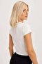 White Basic Women's T-Shirt / Fitted Cut Sh373 - 6