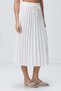 White Pleated Midi Length Women's Skirt Sh374 - 6