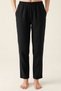 Black 100% Cotton Muslin Fabric Women's Trousers with Elastic Waist - Women's Hajj Umrah Trousers