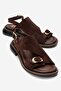 Cruel Brown Suede Genuine Leather Women's Sandals