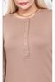 Large Size Summer Women's 100% Combed Cotton Anti-Sweat High Quality Viscose Long Sleeve Mother Beige Blouse - 2