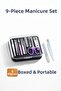 9 Piece Boxed Manicure Set |   Professional Nail Care Set |   Portable Pedicure Manicure Tool Set
