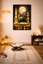 Mescid-I Nebevi Painting – Green Dome with Golden Light Effect |   Islamic Decorative Canvas Painting - 2