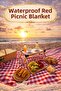 Checkered Tablecloth Picnic Cover, Multi-Purpose Cover Red and White Picnic Cover Tablecloth 200X150 cm
