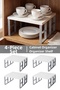 4 Pieces In-Cabinet Organizer Shelves - Kitchen Bathroom Detergent Holder Multi-Purpose Countertop Organizer White