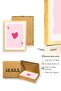 Natural Wood Framed Retro Heart Painting - Romantic Minimalist Pattern |   Huhu2515 - Single Table Natural Wood Frame - 3