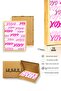 Natural Wood Framed Retro Abstract Painting - Pink Xoxo Patterned |   Huhu2666 - Single Table Natural Wood Frame - 3
