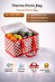 Thermo Luxury Folding Picnic Bag Thermal Red Gingham Plaid 15 Lt (35X20X20 cm) - 4
