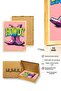 Natural Wood Framed Pop Art Patterned Painting - Pink-Yellow |   Huhu1952 - 3