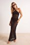 Siyah Triko Maxi Transparan Plaj Elbisesi TBESS25EL00150 - 2