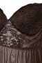 Kahverengi Dantel ve Şerit Detaylı Tül Kaplı Külotlu Babydoll/Fantezi Gecelik TBBSS26DH00010 - 6