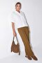 White Short Sleeve Cropped Cotton Pcs Muslim Shirts Tdrss26Go00036 - 3