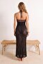 Siyah Triko Maxi Transparan Plaj Elbisesi TBESS25EL00150 - 4