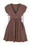 Brown Woven Cut Out Detailed Beach Mini Dress Tbess24El00075 - 4