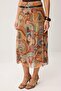 Yellow Shawl Patternboho/Boho Chic Skater Belted Regular Waist Midi Tulle Knitted Skirt Twoss26Et00165 - 3