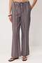 Kahverengi Dar Kalıp Beli Lastikli Renkli Çizgili Wide Leg/Geniş Paça Pantolon TWOSS26PL00154 - 4