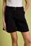 Black Belted High Waist Denim Bermuda Twoss26Sr00151 - 3