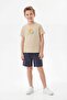Stone Boy's 100% Cotton Back Printed Knitted T-Shirt Shorts Bottom-Top Set Tkdss24Au00008 - 2