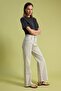 Ekru Yüksek Bel Wide Leg Geniş Paça Dokulu Kumaş Jeans TWOSS26JE00240 - 2