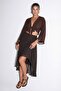 Brown Tie-Detail Cropped Blouse Tdrss26Bz00028 - 2