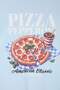 Mavi Pizza Baskılı Loose Fit Örme Büyük Beden T-shirt TBBSS26BF00055 - 5