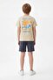 Stone Boy's 100% Cotton Back Printed Knitted T-Shirt Shorts Bottom-Top Set Tkdss24Au00008 - 3