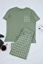 Green Regular Plaid / Checkered Homewear Pajama Set Tmnss25Pt00034 - 4