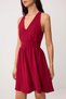 Burgundy Back Cutout Detailed and Waist-Tied Mini Woven Dress Twoss26El00981 - 4